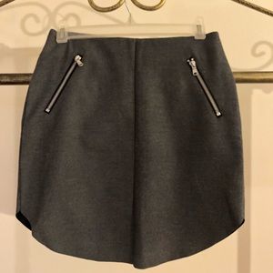 Gray structured schoolgirl skirt